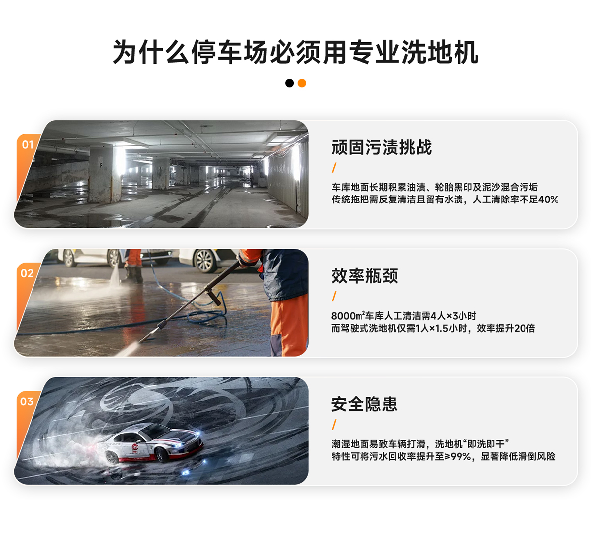 為什么停車場必須用專業(yè)洗地機(jī)
